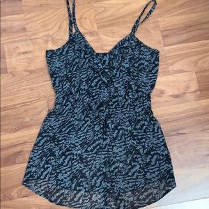 Guess Sheer Printed Ruffle Front Tank Camisole Top